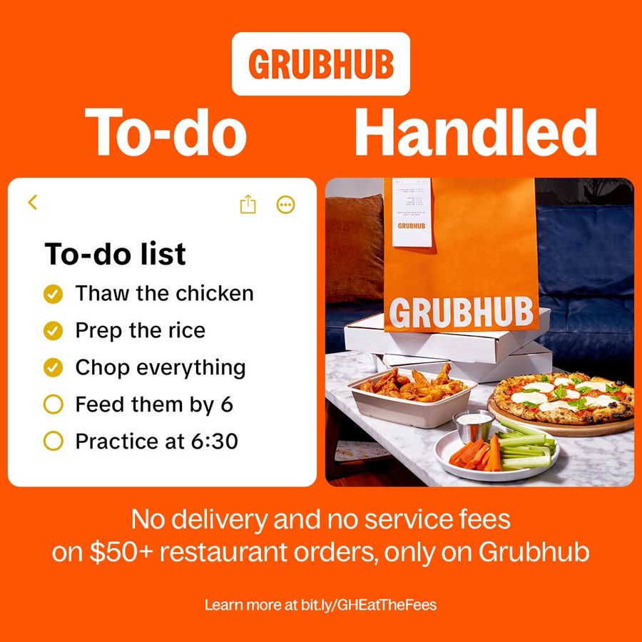 Grubhub 1:1 feed ad made by SelfMade