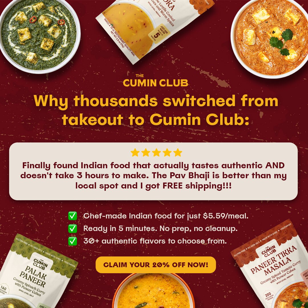 Cumin Club 1:1 feed ad made by SelfMade