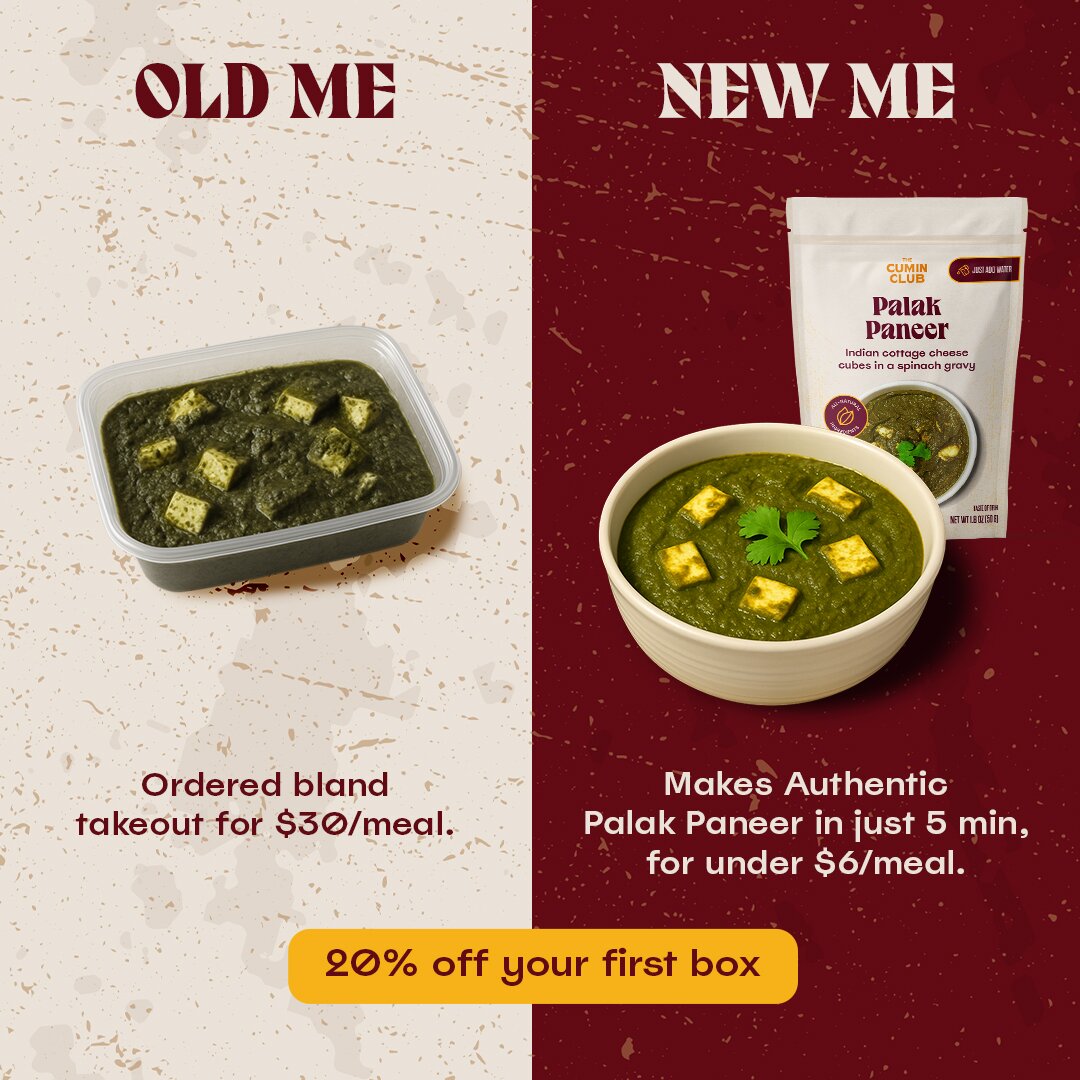 Cumin Club 1:1 feed ad made by SelfMade