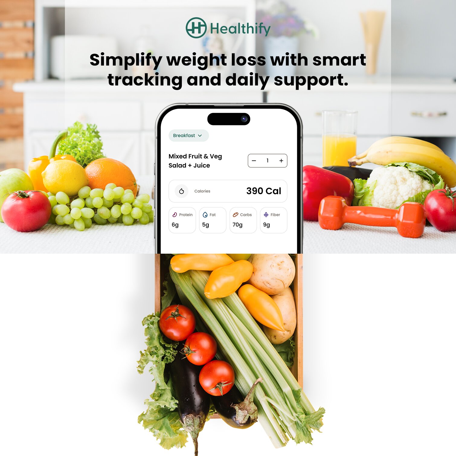 Healthify 1:1 feed ad made by SelfMade